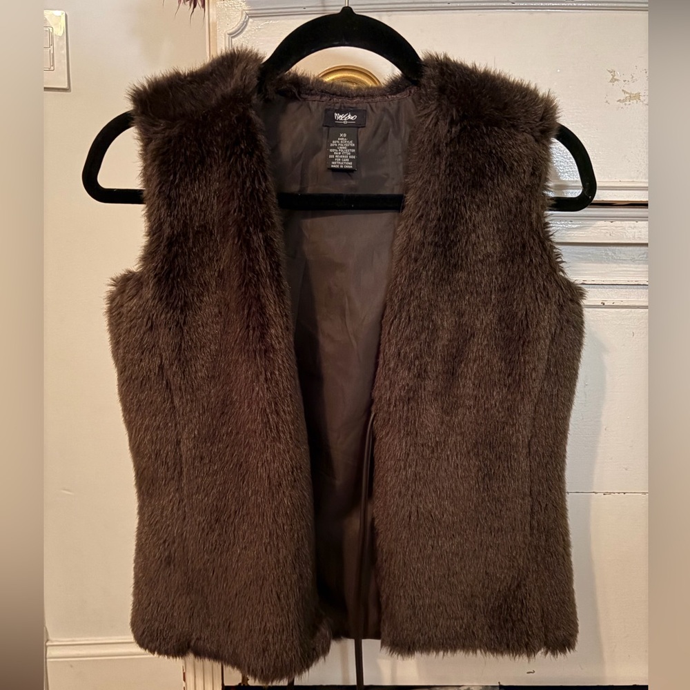 Faux Fur Vest in Brown